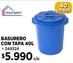 Construmart Innovaplast basurero con tapa oferta
