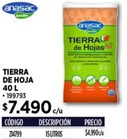 Construmart Anasac jardin tierra de hoja oferta