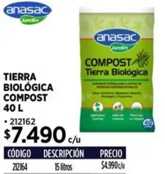 Construmart Anasac jardin tierra biológica compost oferta