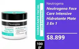Neutrogena face care intensive hidratante mate 3 en 1