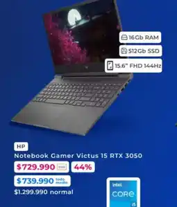 Foster HP Notebook Gamer Victus 15 RTX 3050 oferta