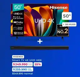 Foster Hisense Smart TV 4K UHD A6N 50" oferta