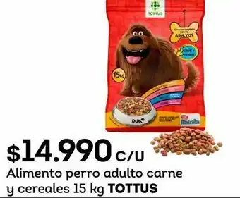 Tottus Alimento perro adulto carne y cereales 15 kg tottus oferta