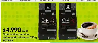 Tottus Café molido premium balanceado o intenso 250 g tottus oferta