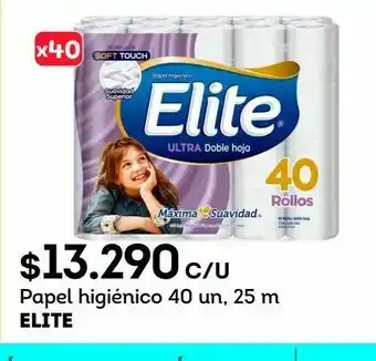 Tottus Papel higiénico 40 un, 25 m elite oferta