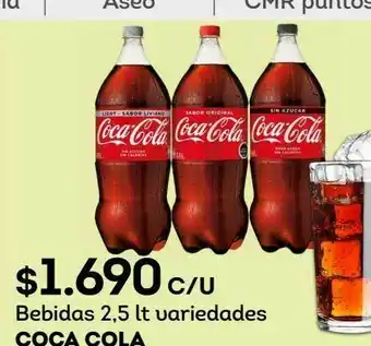 Tottus Bebidas 2,5 lt variedades coca cola oferta
