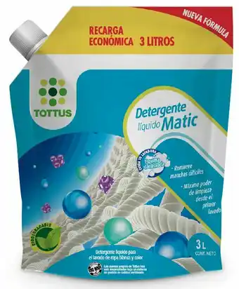 Tottus Detergente líquido doypack 3lt oferta
