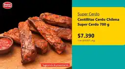 Santa Isabel Super cerdo costillitas cerdo chilena oferta