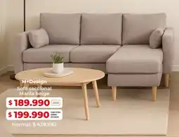 Easy M+design sofá seccional marila beige oferta