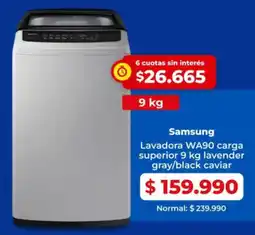 Easy Samsung lavadora wa90 carga superior oferta