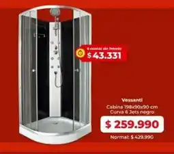 Easy Vessanti cabinacurva 6 jets negro oferta