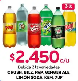 Tottus Crush, bilz, pap, ginger ale, limón soda, kem, 7up oferta