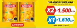 Unimarc Duraznos esmeralda cubitos o en mitades oferta