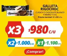 Unimarc Galleta rigochoc clásica o chocolate blanco y negro oferta