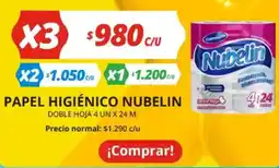 Unimarc Nubelin papel higiénico doble hoja oferta