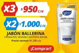 Unimarc Ballerina jabón crema piel sensible doypack oferta