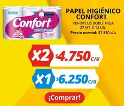 Unimarc Confort papel higiénico rendiplus doble hoja oferta