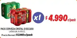 Mayorista 10 Cristal o Escudo cerveza oferta