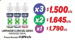 Mayorista 10 Igenix limpiador cloro gel oferta