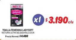 Mayorista 10 Ladysoft toalla TOALLA FEMENINA LADYSOFT NOCTURNA ULTTRA DELGADA MALLA 20 UN oferta