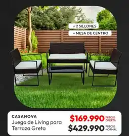 Abcdin CASANOVA Juego de Living para Terraza Greta oferta
