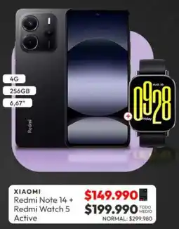 Abcdin XIAOMI Redmi Note 14+ Redmi Watch 5 Active oferta