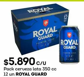 Tottus Pack cerveza lata 350 cc 12 un royal guard oferta