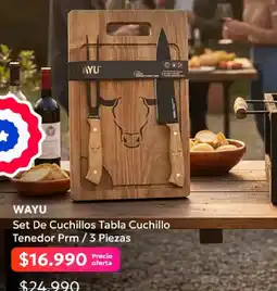 Hites Wayu set de cuchillos tabla cuchillo tenedor oferta