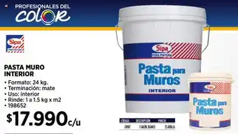 Construmart Sipa pasta muro interior oferta