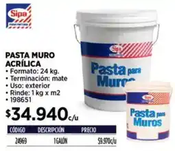 Construmart Sipa pasta muro acrílica oferta