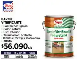 Construmart Sipa barniz vitrificante oferta