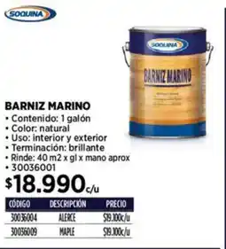 Construmart Soquina barniz marino oferta