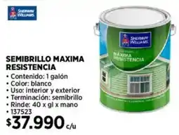 Construmart Sherwin williams emibrillo maxima resistencia oferta