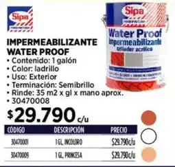Construmart Sipa impermeabilizante water proof oferta