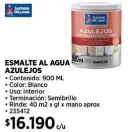 Construmart Sherwin williams esmalte al agua azulejos oferta