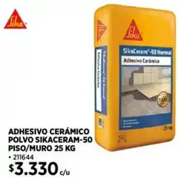 Construmart Adhesivo cerámico polvo sikaceram-50 piso/muro oferta
