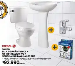 Construmart Trebol combo sala de baño trebol + kit instalación wc + oferta