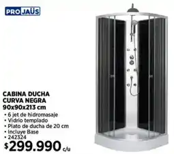 Construmart Projaus cabina ducha curva negra oferta