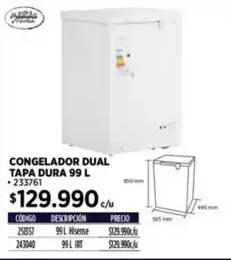 Construmart Congelador dual tapa dura oferta