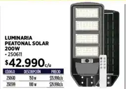 Construmart Luminaria peatonal solar oferta