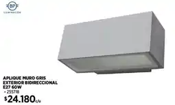 Construmart Aplique muro gris exterior bidireccional oferta