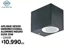 Construmart Aplique hexos unidireccional aluminio negro oferta