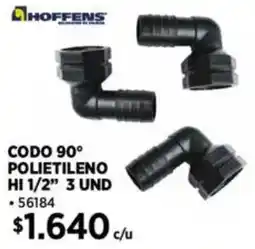Construmart Hoffens codo 90° polietileno hi 1/2" oferta
