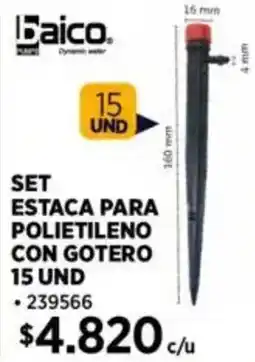 Construmart Baico set estaca para polietileno con gotero oferta