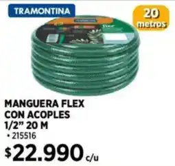 Construmart Tramontina manguera flex con acoples 1/2" oferta