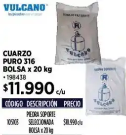 Construmart Vulcano cuarzo puro 316 bolsa oferta