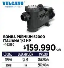 Construmart Vulcano bomba premium s2000 italiana 1/2 hp oferta