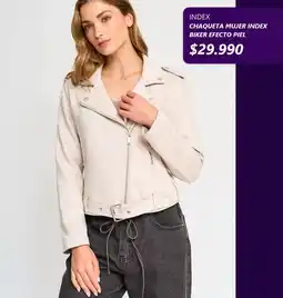 Ripley Index chaqueta mujer index biker efecto piel oferta