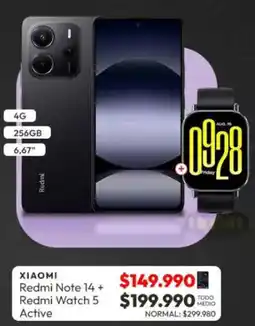 Abcdin Xiaomi Redmi Note 14 + Watch 5 Active oferta