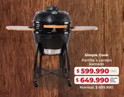 Easy Simple Cook parrilla a carbon kamado oferta